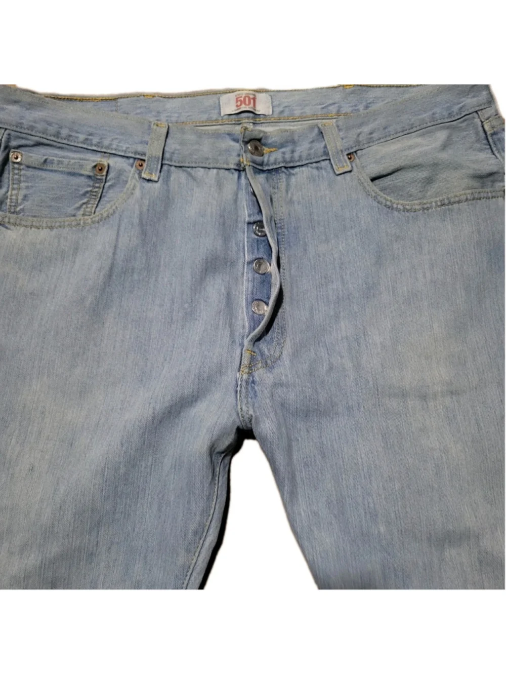 Levi's 501 Blue Straight Leg Button-Fly Men's 100% Cotton Jeans Size 38/30